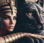 Preview: Diamond Painting Ägyptische Schönheit mit Gepard